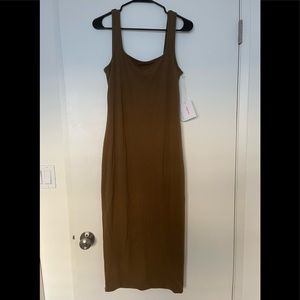 Good American Size 3 midi dress. Fog 001 color (brownish/green)